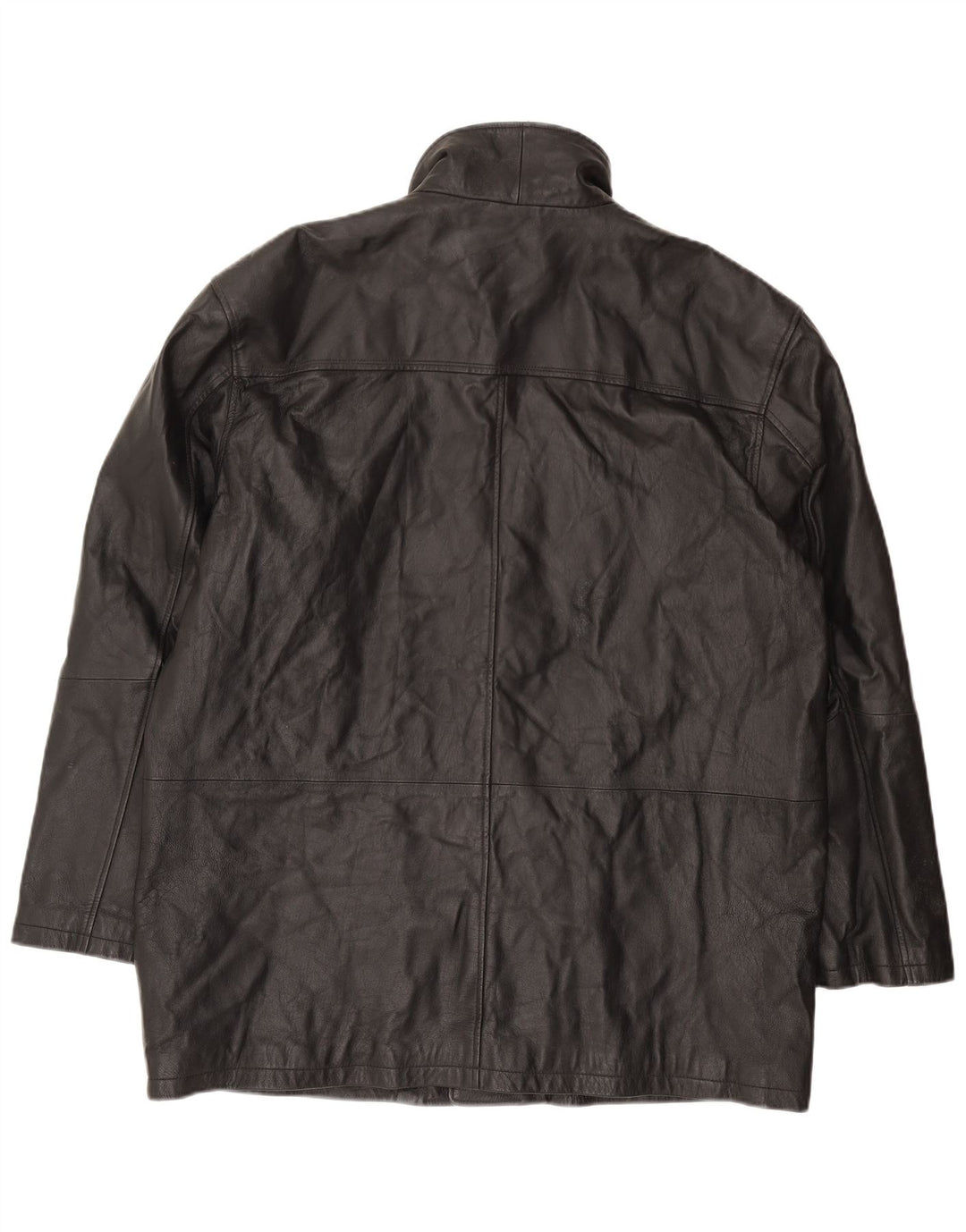 Винтажная мужская кожаная куртка IT 58 4XL черная