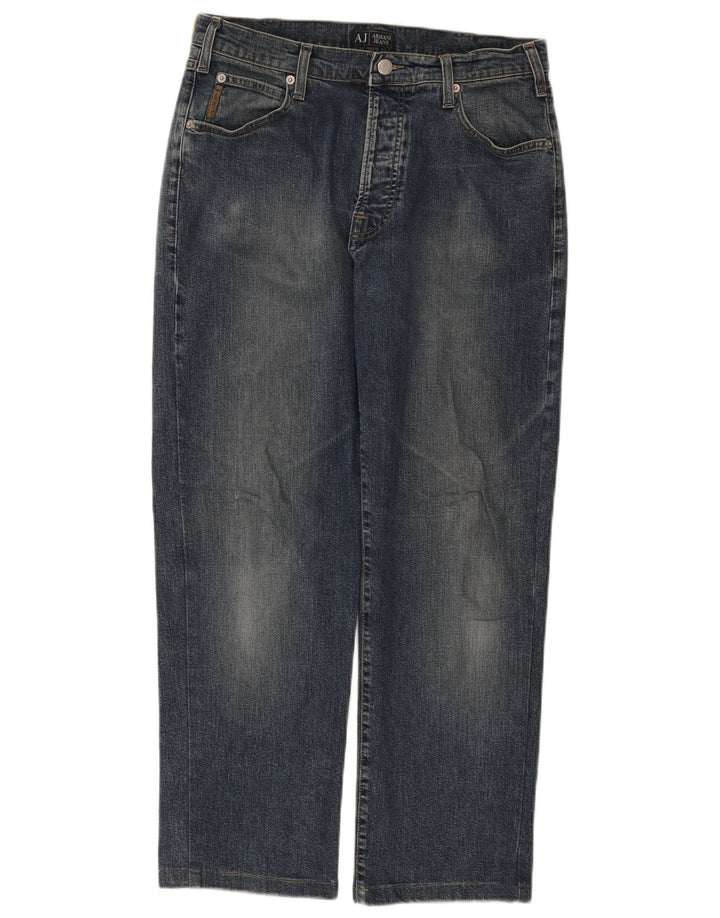 Мужские прямые джинсы Armani W32 L27 темно-синие, хлопок