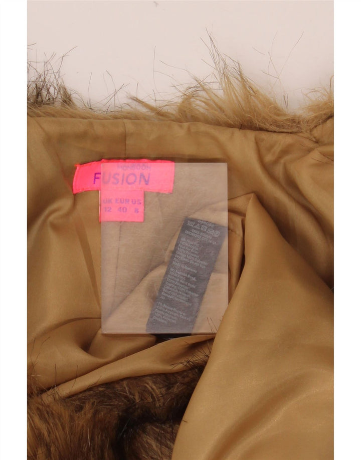 Женское болеро из искусственного меха с рукавом 3/4 MONSOON UK 12, средний бежевый