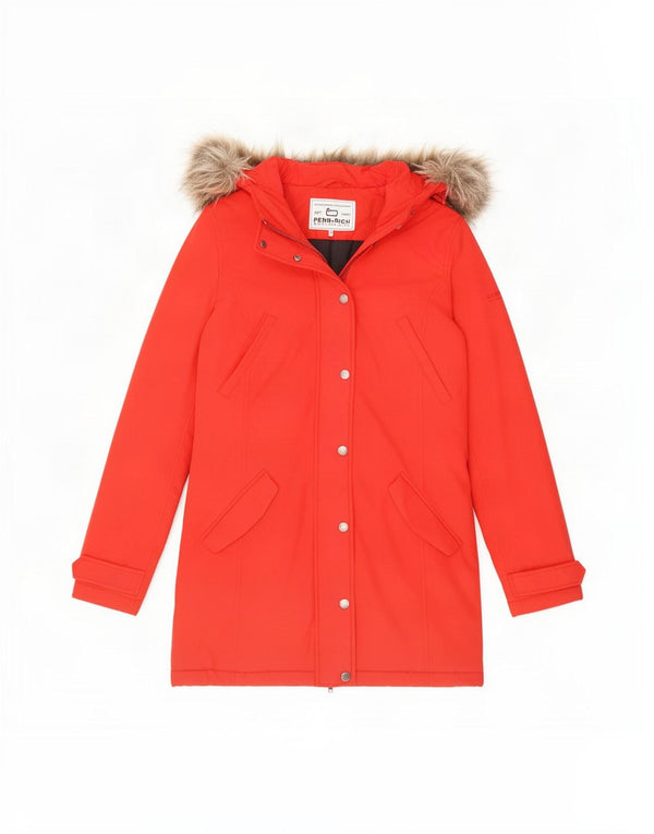 Женская парка Woolrich Penn-Rich с капюшоном UK 6 XS, красный хлопок