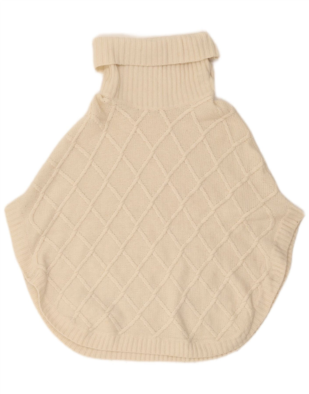 Женское пончо-джемпер с высоким воротником Massimo Dutti UK 18 XL Белый