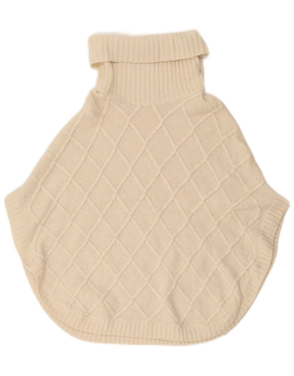 Женское пончо-джемпер с высоким воротником Massimo Dutti UK 18 XL Белый