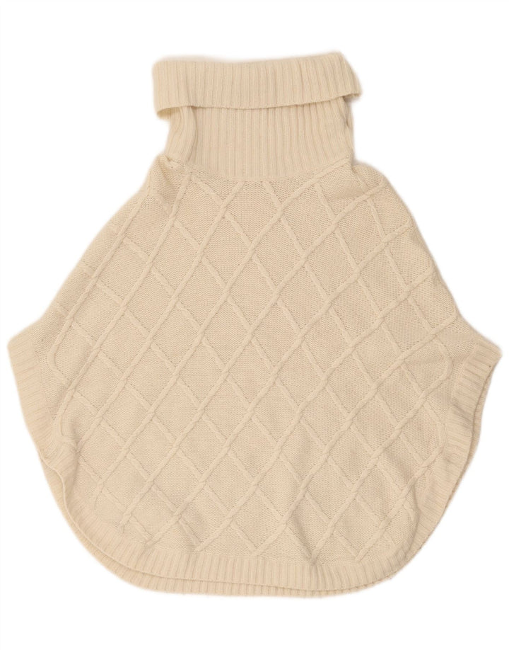 Женское пончо-джемпер с высоким воротником Massimo Dutti UK 18 XL Белый