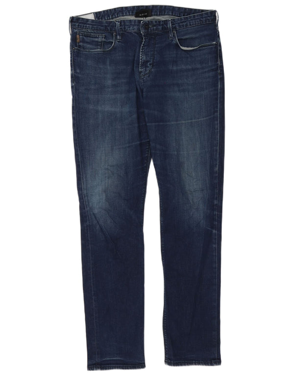 Мужские узкие джинсы Emporio Armani W33 L32 синие, хлопок