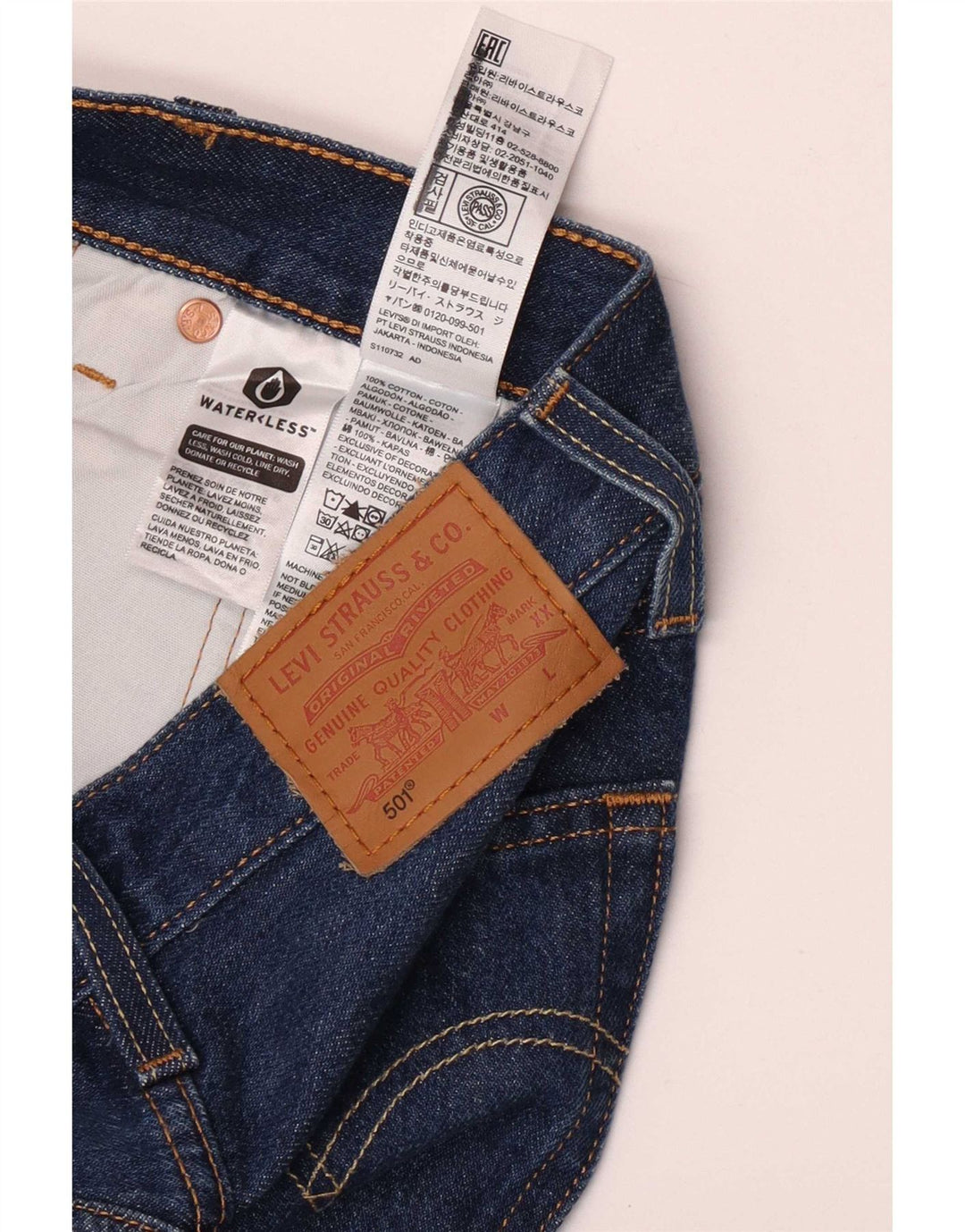 Женские прямые джинсы Levi's 501 W23 L32 синие, хлопок
