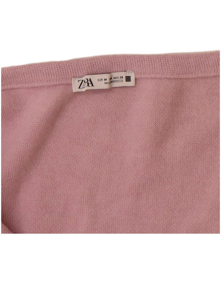 Женский укороченный кардиган Zara UK 12, средний розовый