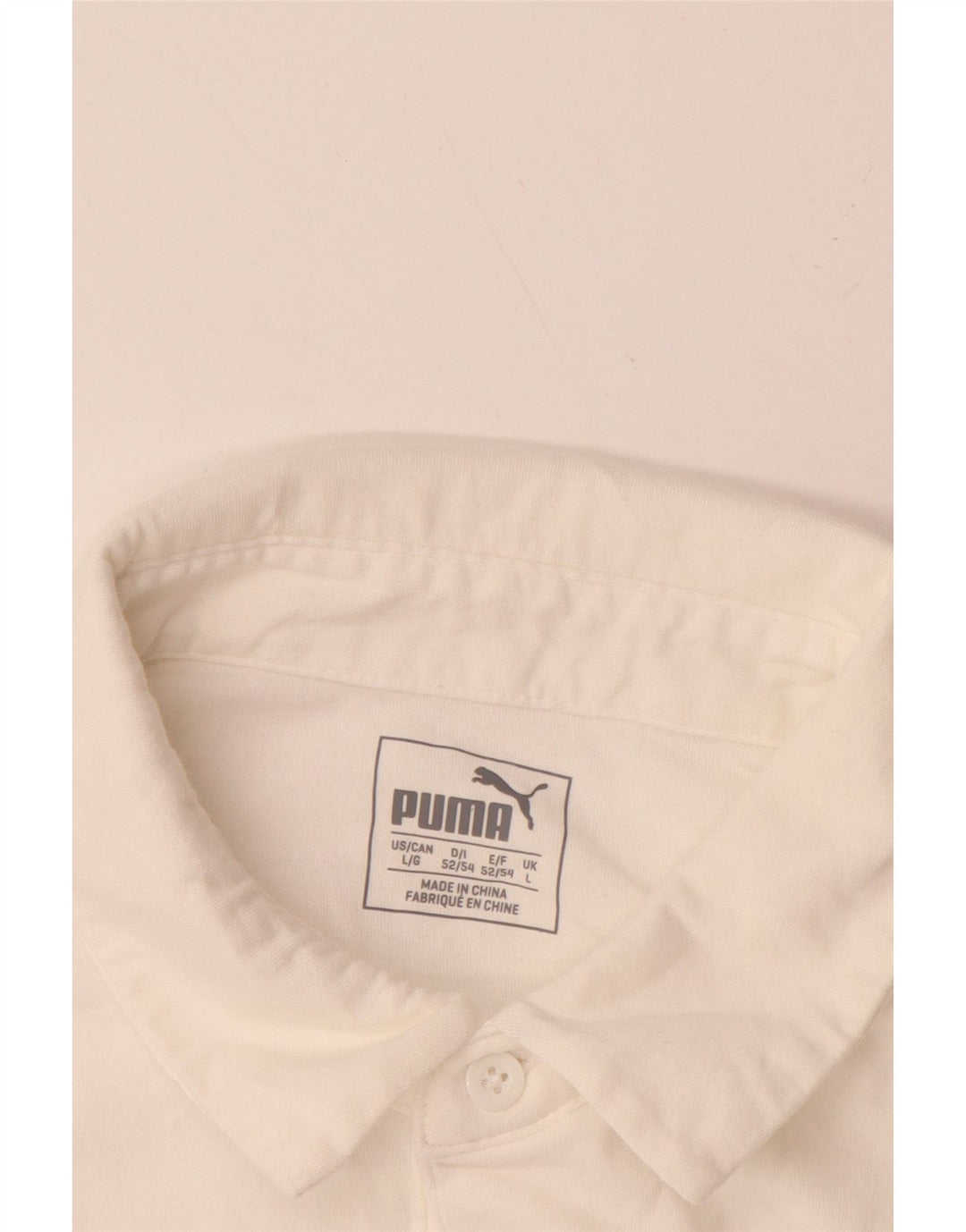 PUMA Mens Polo Shirt Large White Cotton