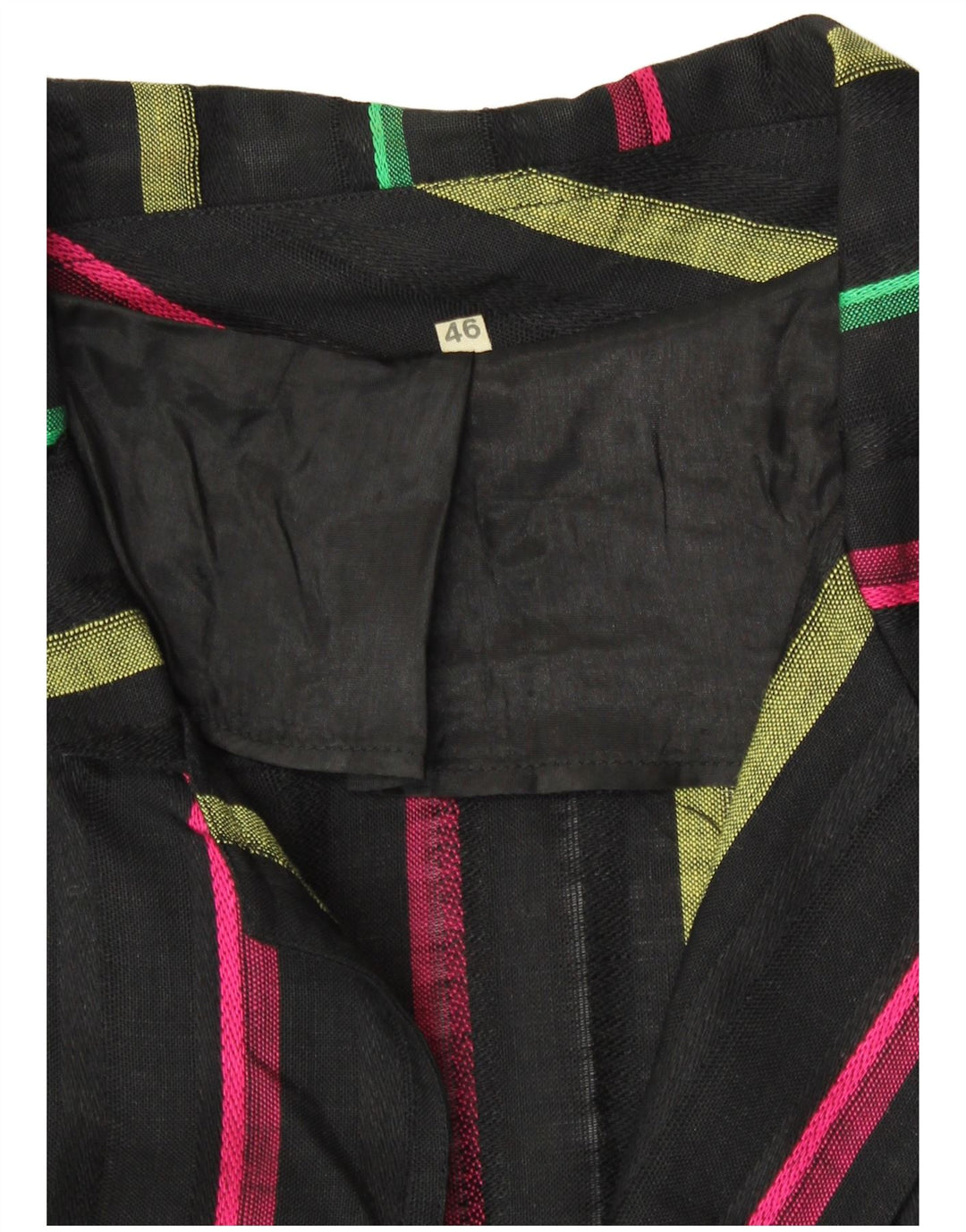 Винтажный женский пиджак на 3 пуговицах IT 46, большой черный в полоску