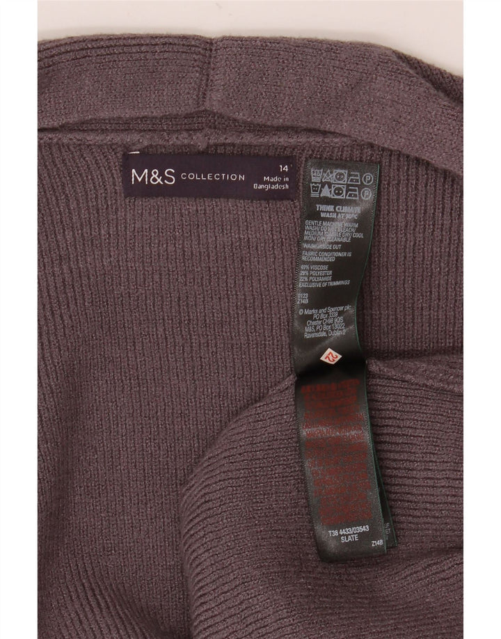Женский удлиненный открытый кардиган Marks & Spencer UK 14, большой серый