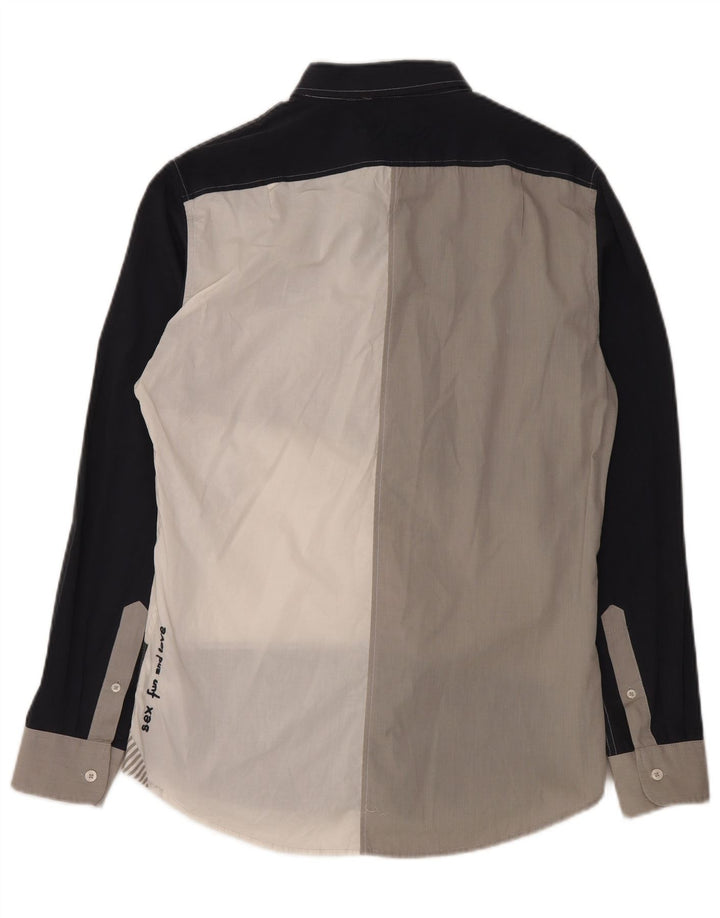 Мужская рубашка с рисунком Desigual, большая разноцветная хлопковая рубашка с цветными блоками