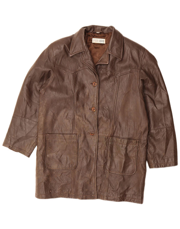 Женское кожаное пальто Ombraluce IT 44 Medium Brown