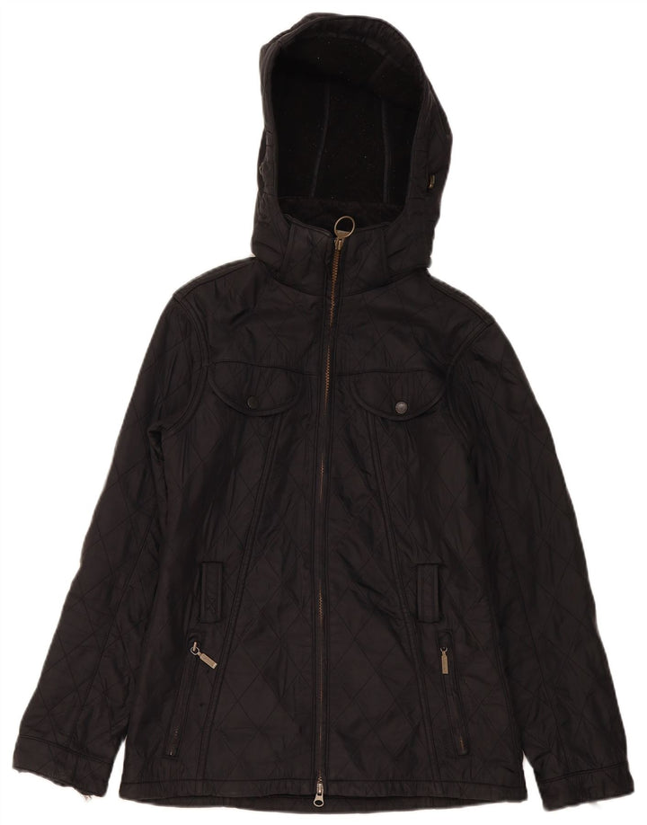 Женская стеганая куртка с капюшоном Barbour UK 8, маленькая, черная