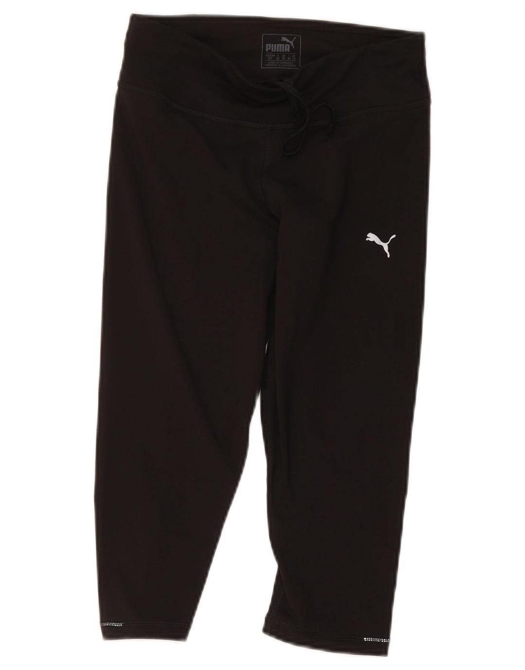 Женские спортивные брюки-капри Puma UK 10, маленькие черные из полиэстера
