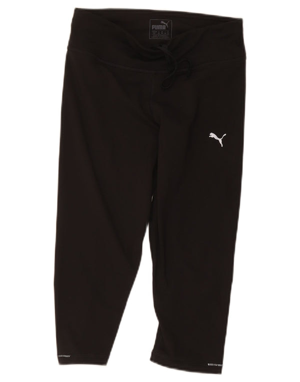 Женские спортивные брюки-капри Puma UK 10, маленькие черные из полиэстера