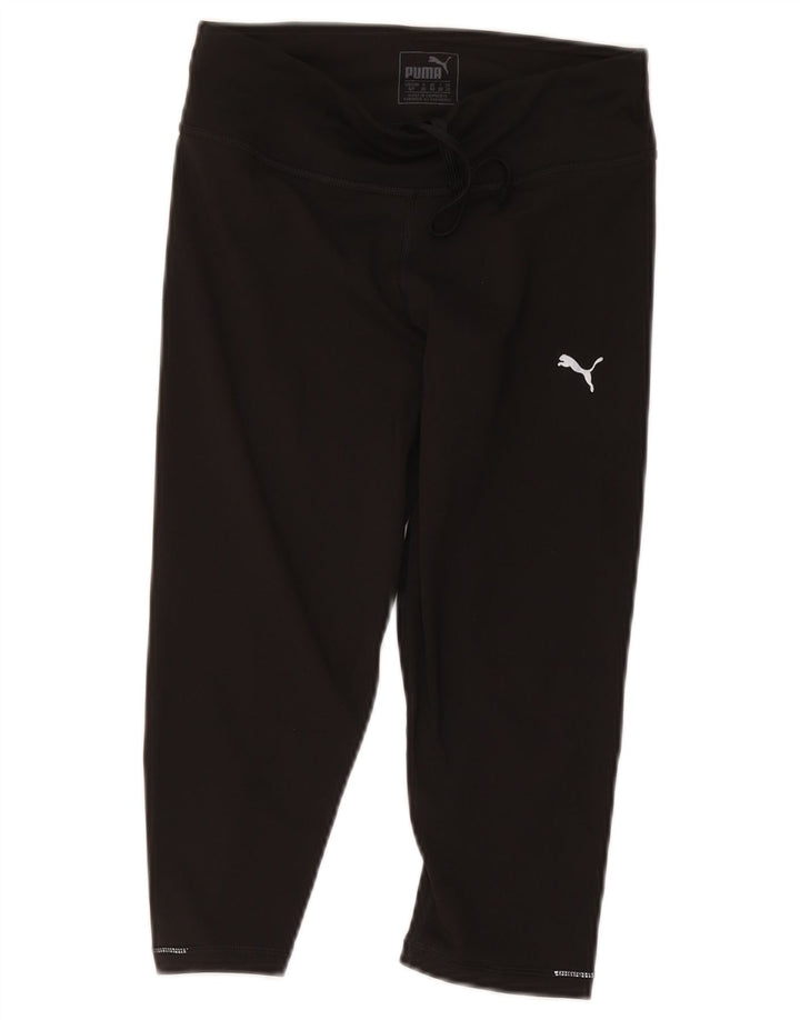 Женские спортивные брюки-капри Puma UK 10, маленькие черные из полиэстера