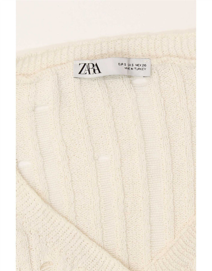 Женский джемпер-болеро оверсайз Zara UK 10, маленький оттенок белого цвета