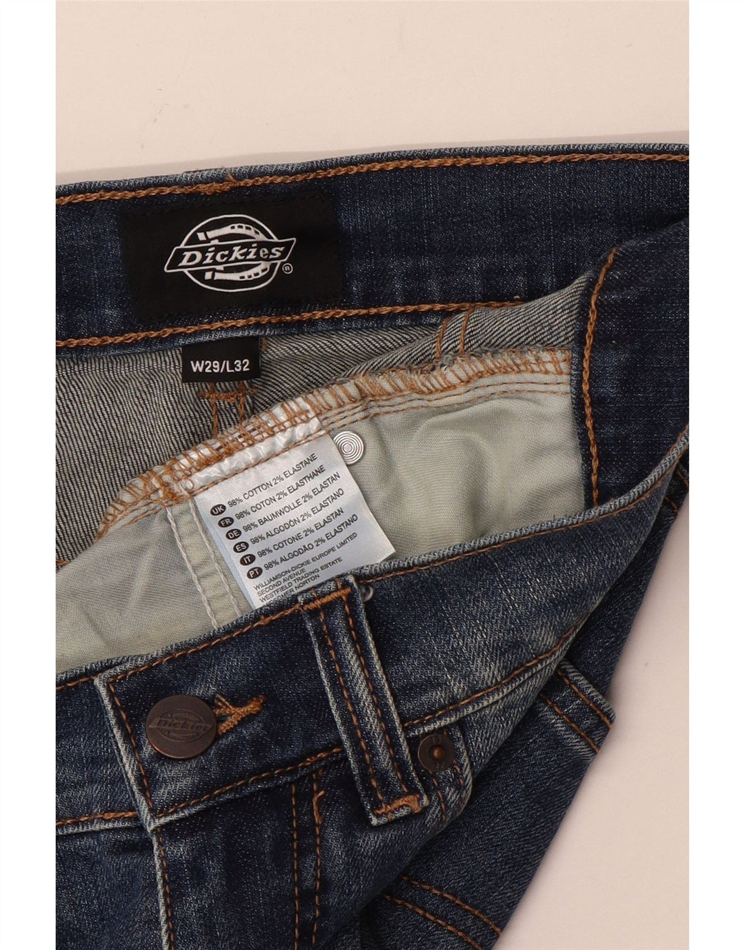 Мужские узкие джинсы Dickies W29 L32, синий хлопок