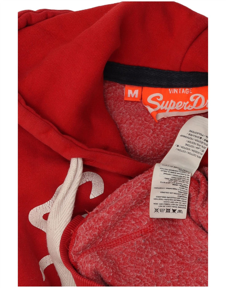 Мужской джемпер с капюшоном Superdry с рисунком, средний красный, хлопок