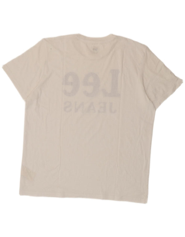 Мужская футболка с рисунком Lee Regular Fit, топ XL, белый хлопок