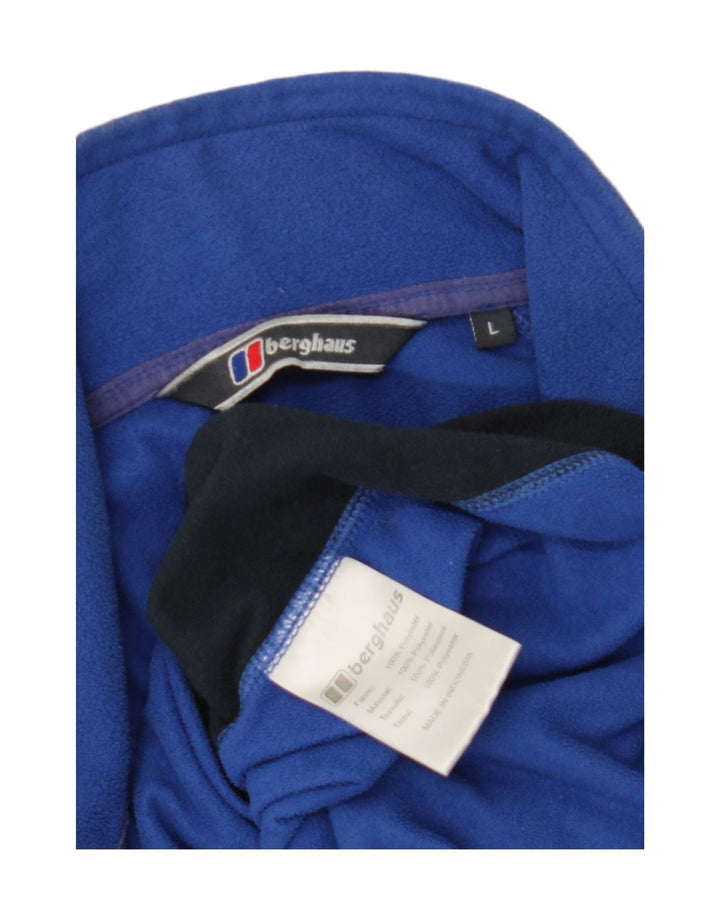 Berghaus Мужской флисовый джемпер с воротником на молнии, большой синий, полиэстер с цветными блоками