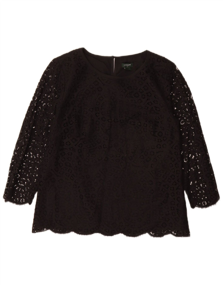 Женская блузка с рукавом 3/4 J. CREW, США 8, средний черный цветочный хлопок