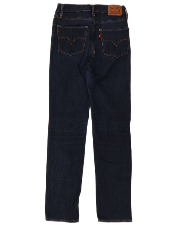 Женские прямые джинсы Levi's 724 с высокой посадкой W24 L28 Темно-синие хлопковые
