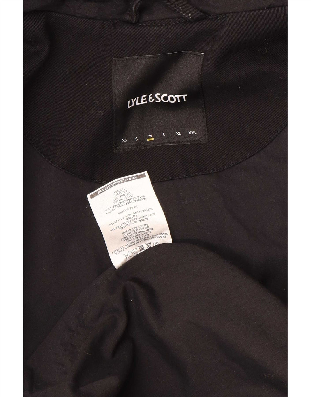 Мужская куртка-бомбер с капюшоном Lyle & Scott UK 38, средний черный хлопок