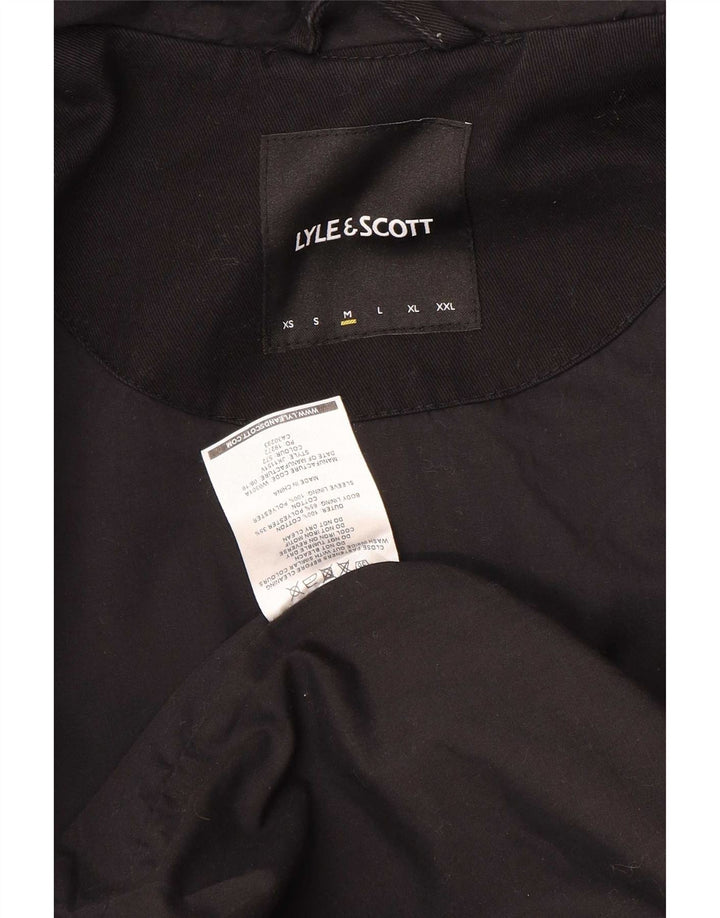 Мужская куртка-бомбер с капюшоном Lyle & Scott UK 38, средний черный хлопок