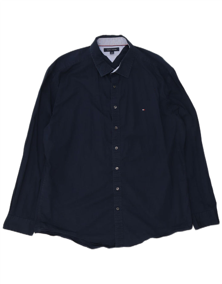 Мужская рубашка Tommy Hilfiger 2XL темно-синяя, хлопок