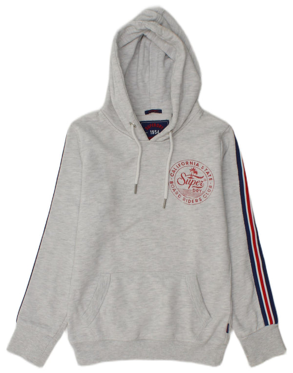 Женский джемпер с капюшоном Superdry UK 6 XS, серый в крапинку, хлопок