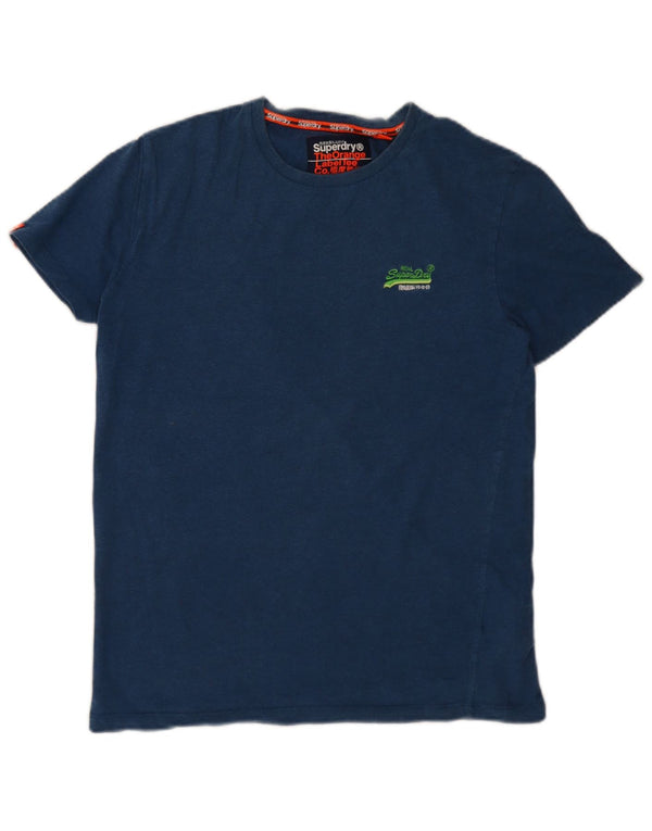 Superdry Mens T-Shirt Top Medium Navy Blue Cotton