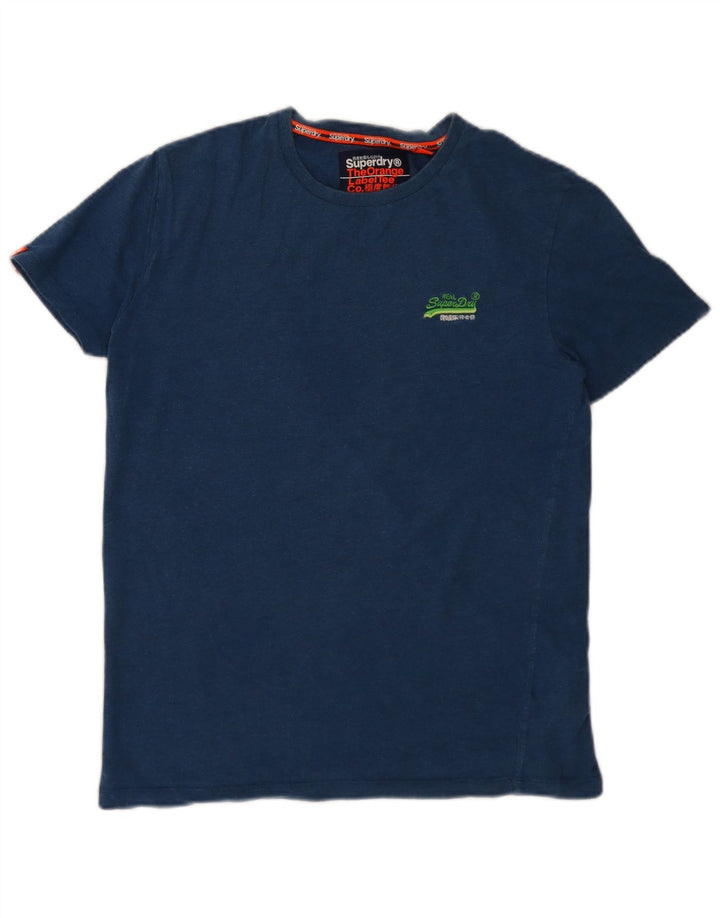 Мужская футболка Superdry Top среднего размера, темно-синяя, хлопок