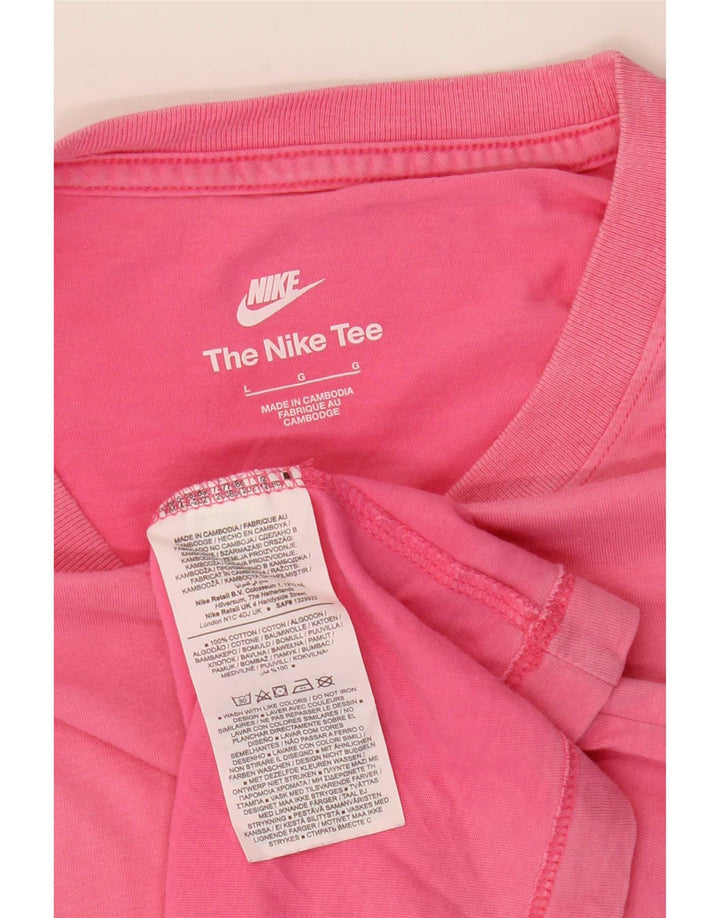 Мужская футболка Nike большого размера из хлопка розового цвета