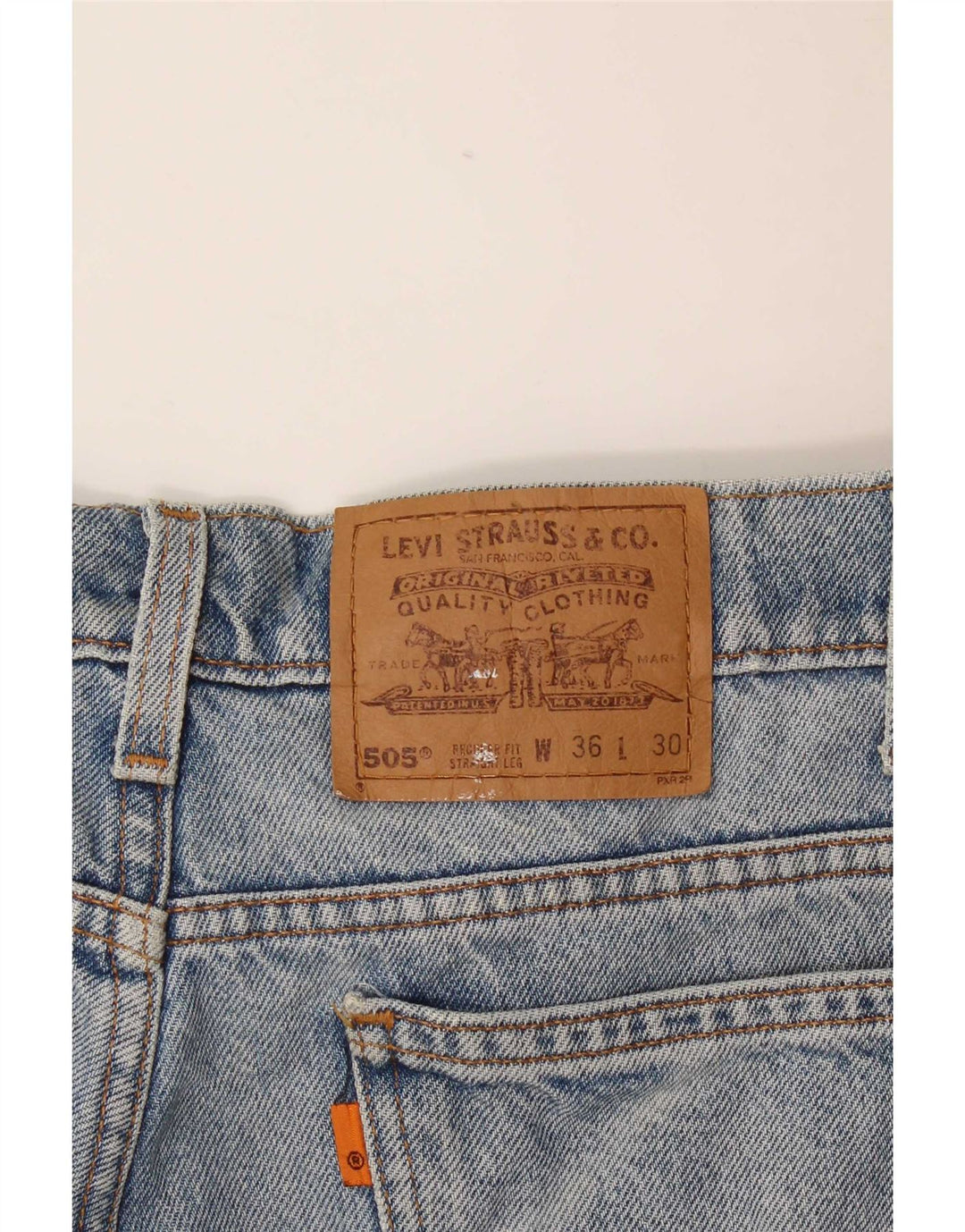 Мужские прямые джинсы Levi's 505 W36 L30 синие, хлопок
