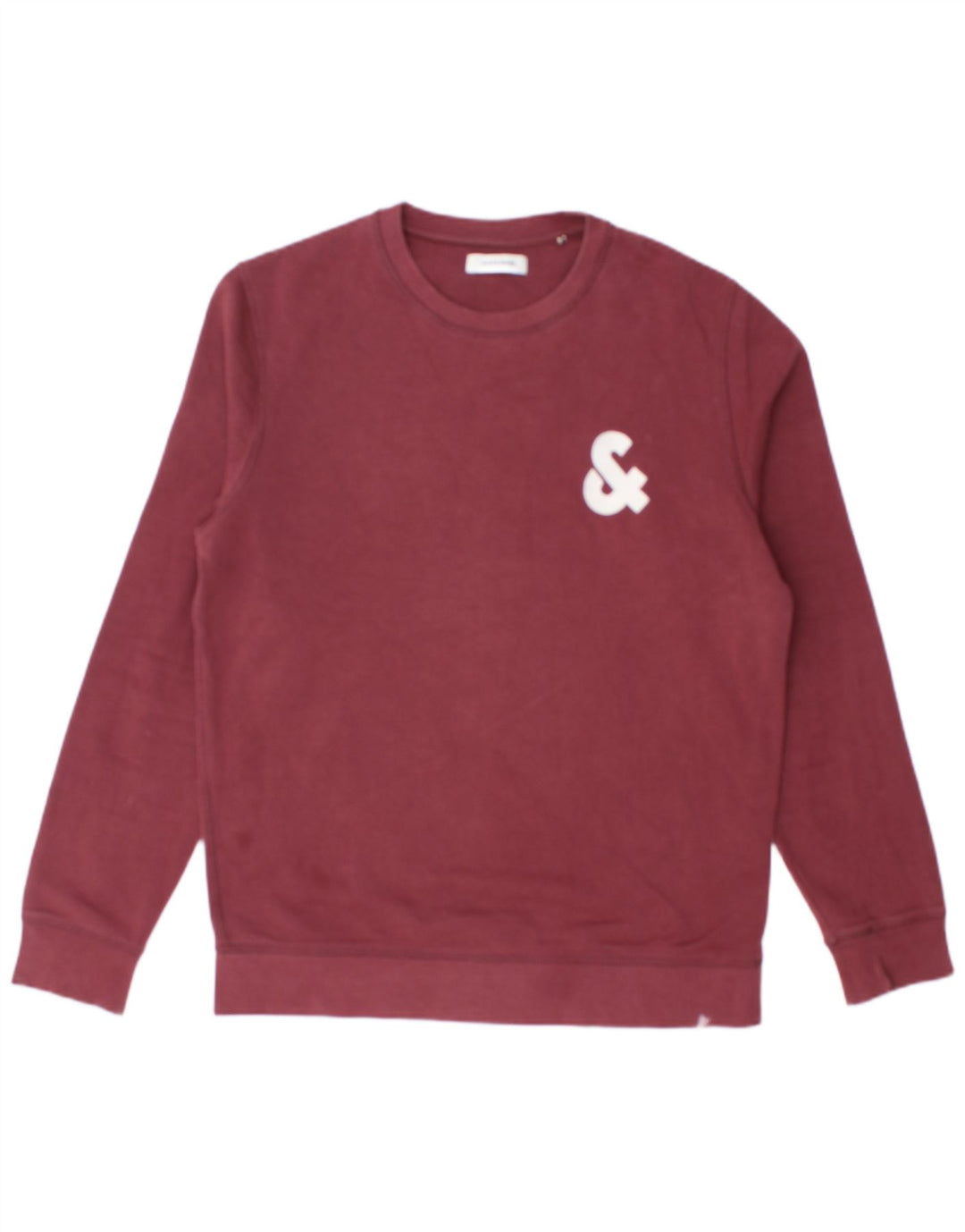 Мужской свитшот с рисунком JACK & JONES, джемпер среднего цвета, бордовый хлопок, хлопок