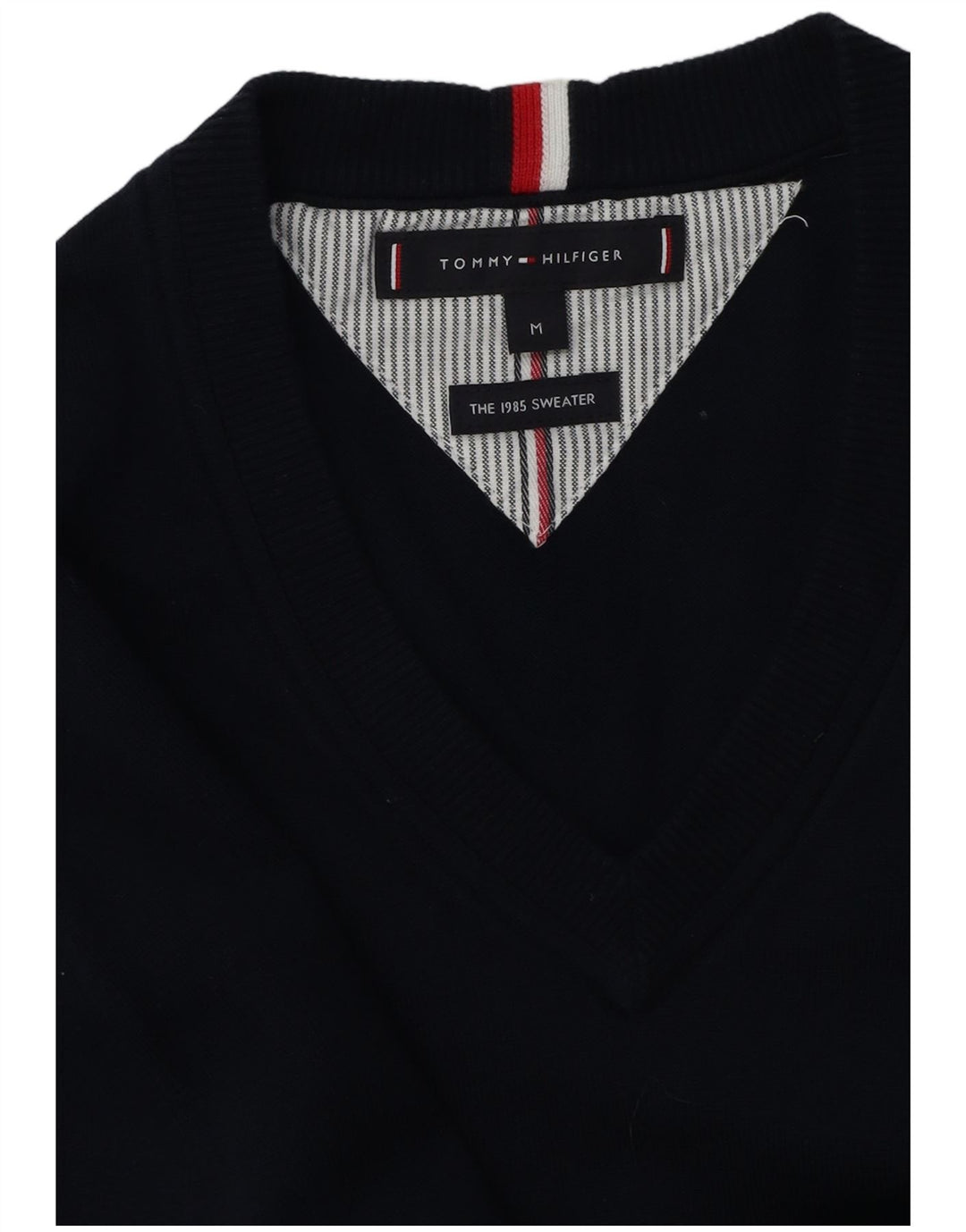 Мужской джемпер с v-образным вырезом Tommy Hilfiger, средний, темно-синий