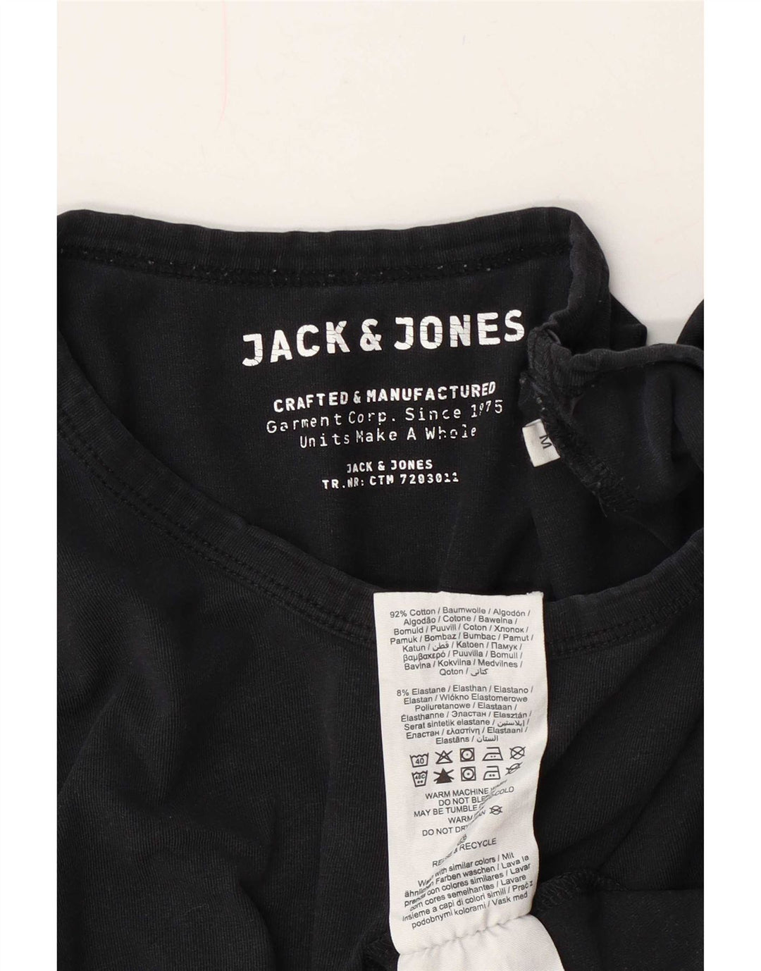Мужская футболка Jack & Jones Top среднего размера, темно-синяя, хлопок