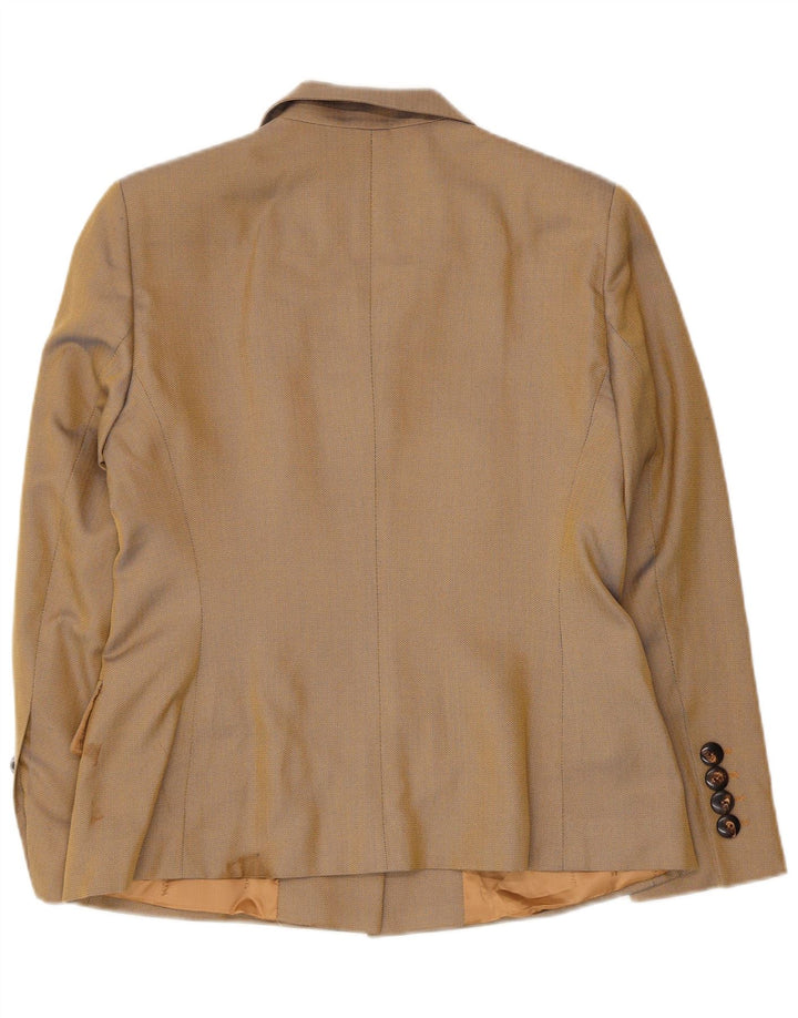 Женский пиджак Escada Elements UK 12, средний бежевый с узором «в елочку»