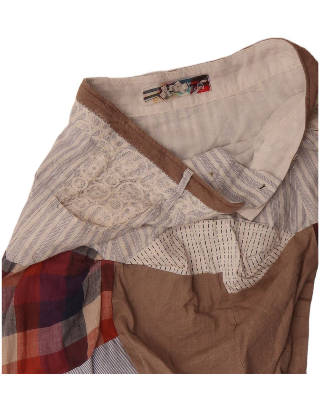 DESIGUAL Женская юбка-пузырь EU 36, маленькая W30, разноцветная пэчворк