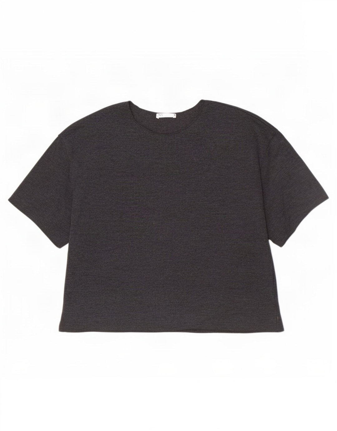 Женская футболка Zara Top UK 12, хлопковый средний серый цвет
