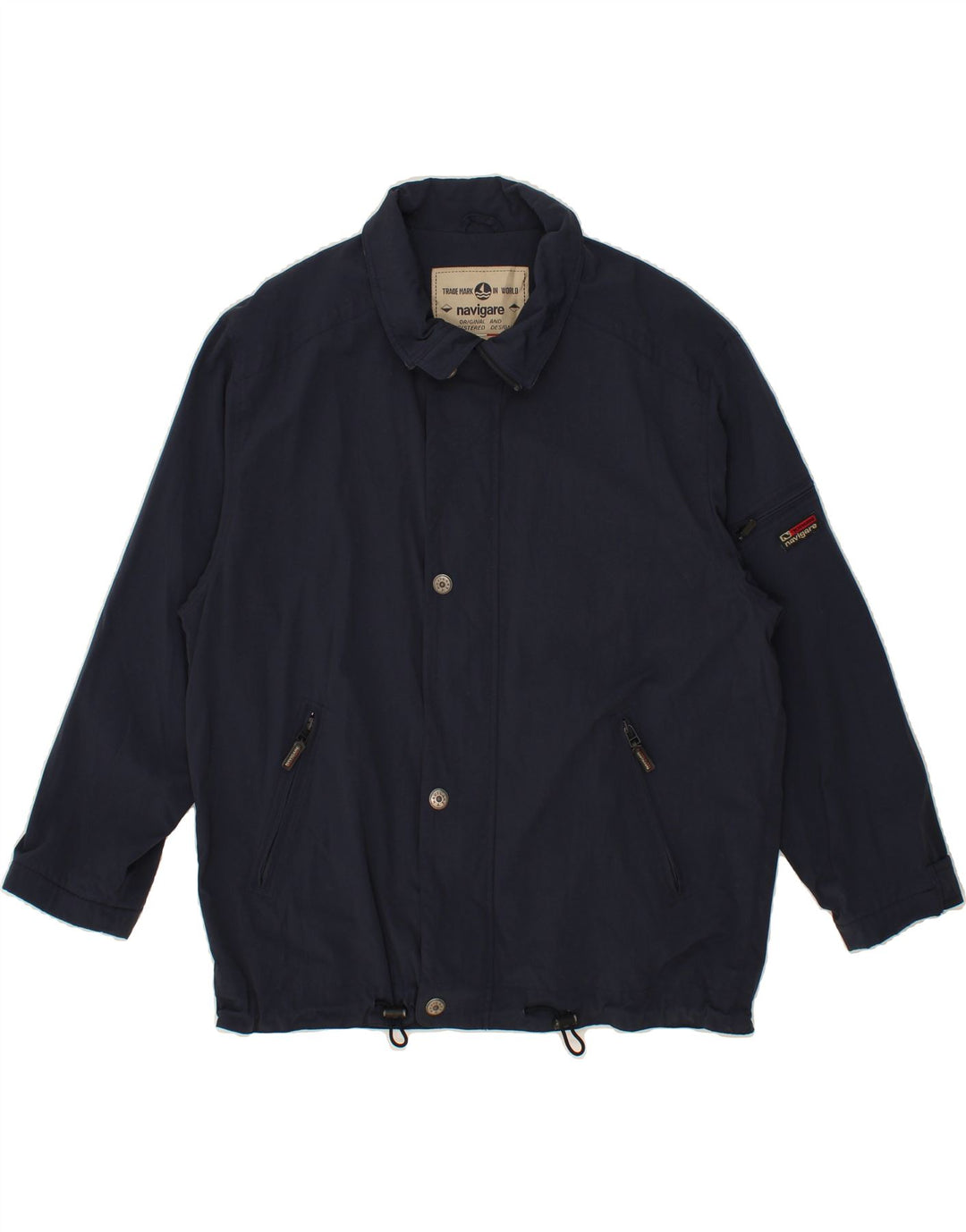 NAVIGARE Mens Bomber Jacket UK 42 XL Navy Blue Vintage Navigare and Second-Hand Navigare from Messina Hembry 