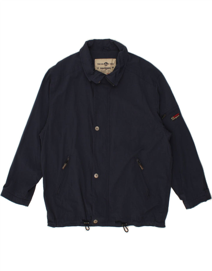 NAVIGARE Mens Bomber Jacket UK 42 XL Navy Blue Vintage Navigare and Second-Hand Navigare from Messina Hembry 