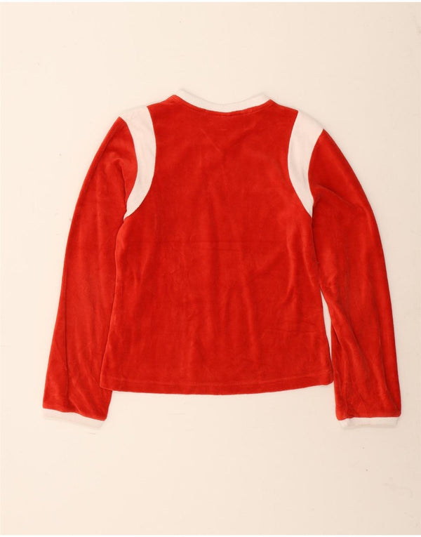 Puma Womens Graphic Top Long Sleeve UK 14 Large Red Colourblock Хлопковый хлопок