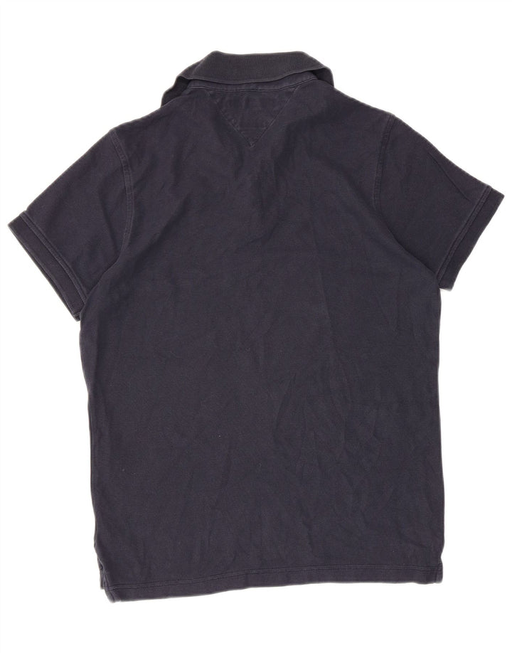 TOMMY HILFIGER Мужская рубашка-поло приталенного кроя, маленькая, темно-синяя