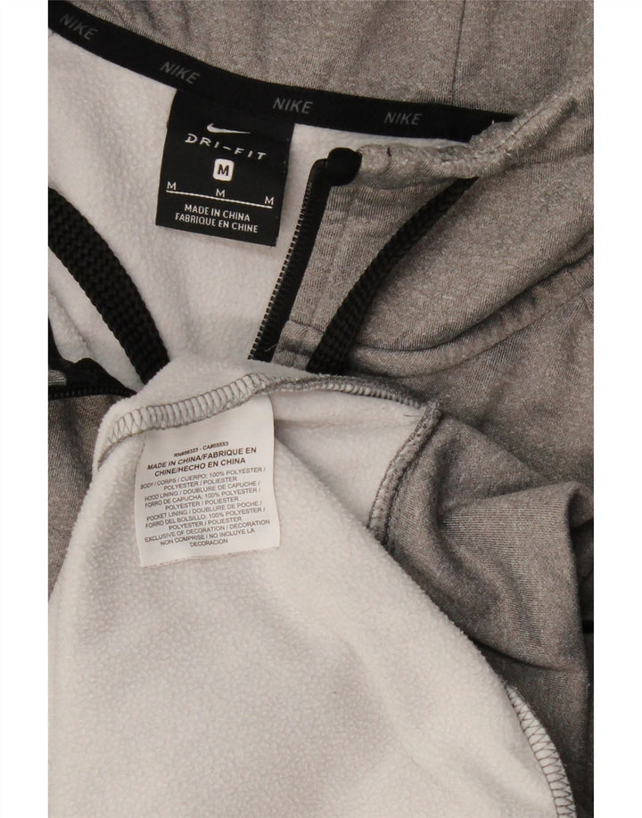 Мужской свитер с капюшоном NIKE Dri Fit на молнии, средний серый полиэстер