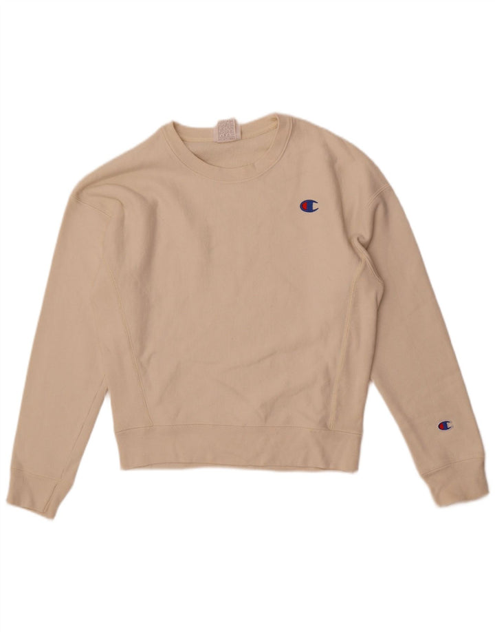 Женский свободный свитер с обратным переплетением Champion, Великобритания, 10, маленький белый