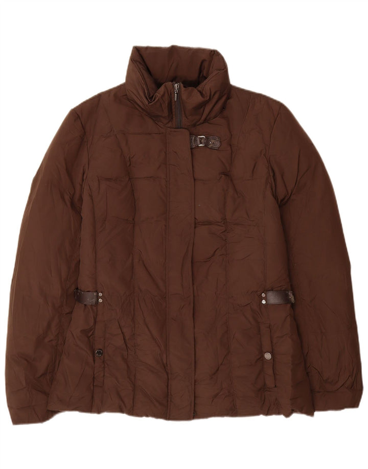 GEOX Женская стеганая куртка UK 12 Средний Коричневый