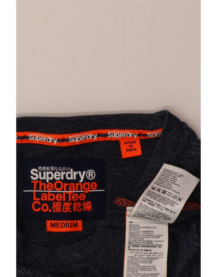 Мужская футболка Superdry Top Medium Темно-синяя в крапинку из хлопка