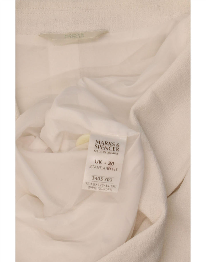 Женский пиджак с короткими рукавами и двумя пуговицами Marks & Spencer UK 20 2XL, белый