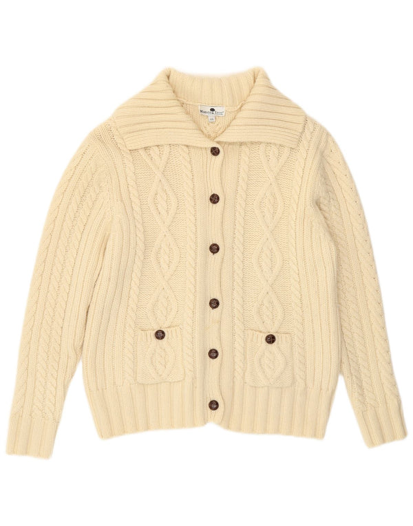 Винтажный женский кардиган-свитер IT 44, средний цвет, белая шерсть